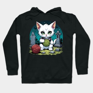 Creepy Kitten at Graveyard Hoodie